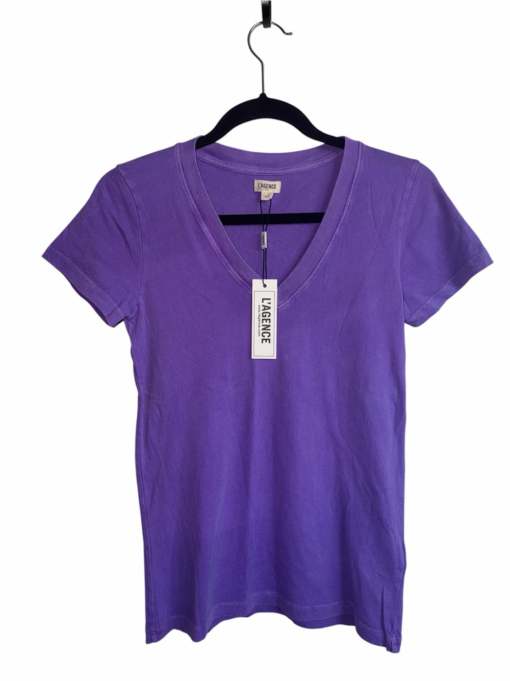 NWT— L'AGENCE Purple V-Neck Short Sleeve Women's Tee| Size S|P